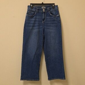 Falls Creek Women’s Baggy Dark Blue High-Rise Wide Leg Stretch Jeans Size 10